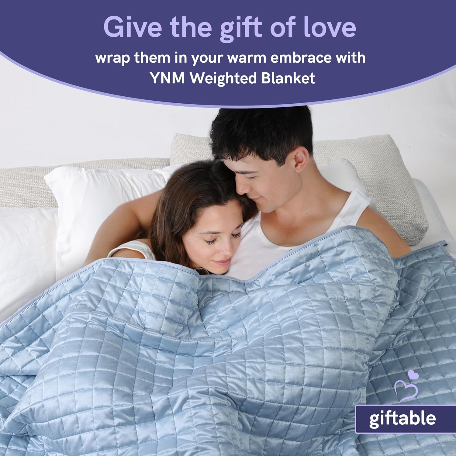 YnM Cooling Weighted Blanket for Adults, 15lbs Heavy Bed Throw Comforter with 100% PE Fabric, Ideal for Hot Sleepers or Summer Days(48x72 Inches for Twin/Full Bed, 15 Pounds,Blue) - Image 7