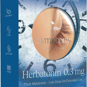 Herbatonin® 0.3 mg – The First Plant-Based, Natural Vegan Melatonin Supplement (Phyto-Melatonin) - Low Dose Sleep Aid, Supports Circadian Rhythm & Cellular Health – 90 Capsules (90 Day Supply)