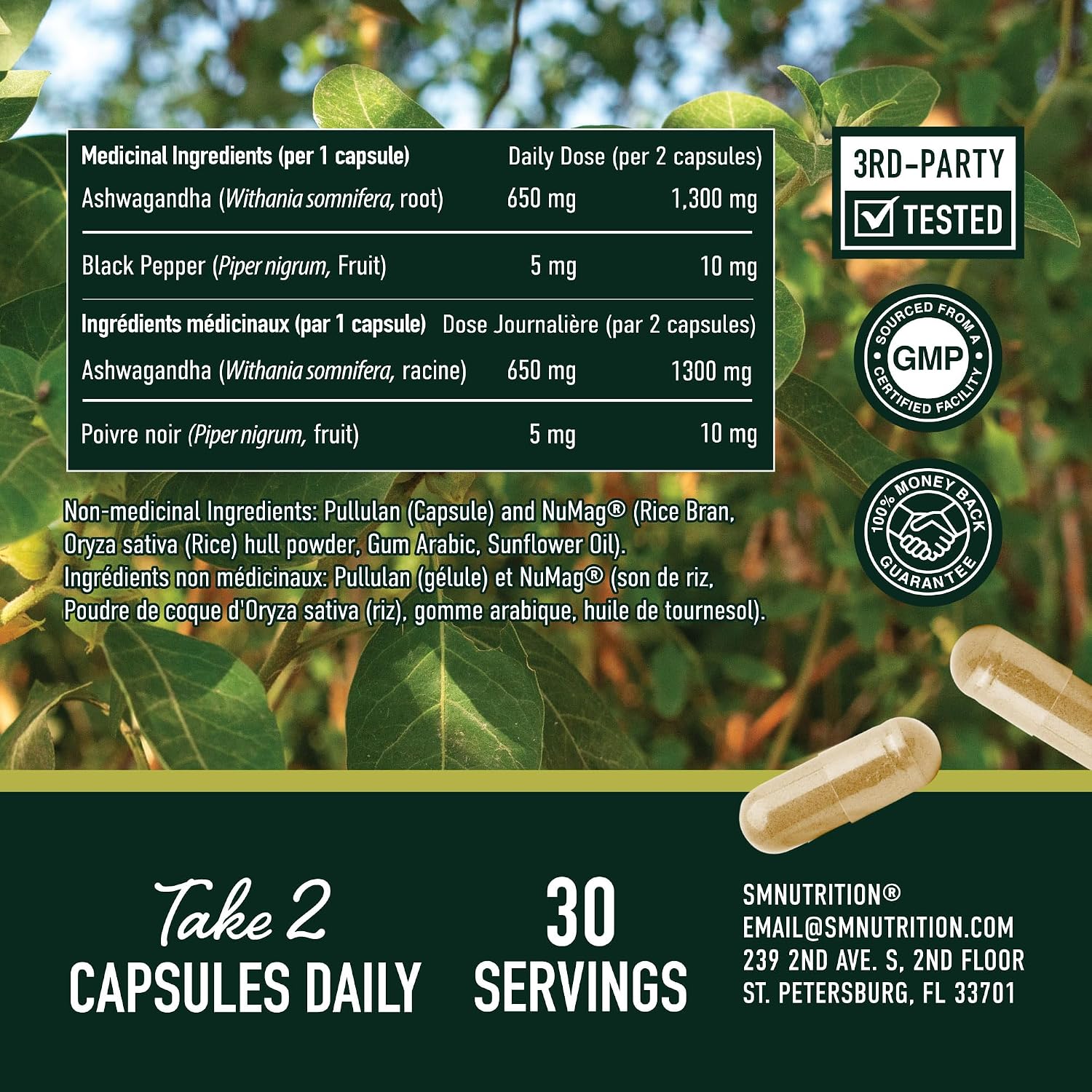 Ashwagandha Supplement 1300mg for Stress Resistance & Energy Boost | High Absorption Adaptogen from Root Powder with Black Pepper | Stress-Related Fatigue Support | Non-GMO | 120ct, 2-Month Supply - Image 6