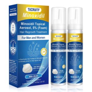 Minoxidil Foam, 5% Topical Minoxidil Foam, Infused with Biotin, Hair Growth Treatment, Minoxidil for Men and Women, Supports Thicker and Fuller Hair & Beard (4.22oz, 2 Month Supply)