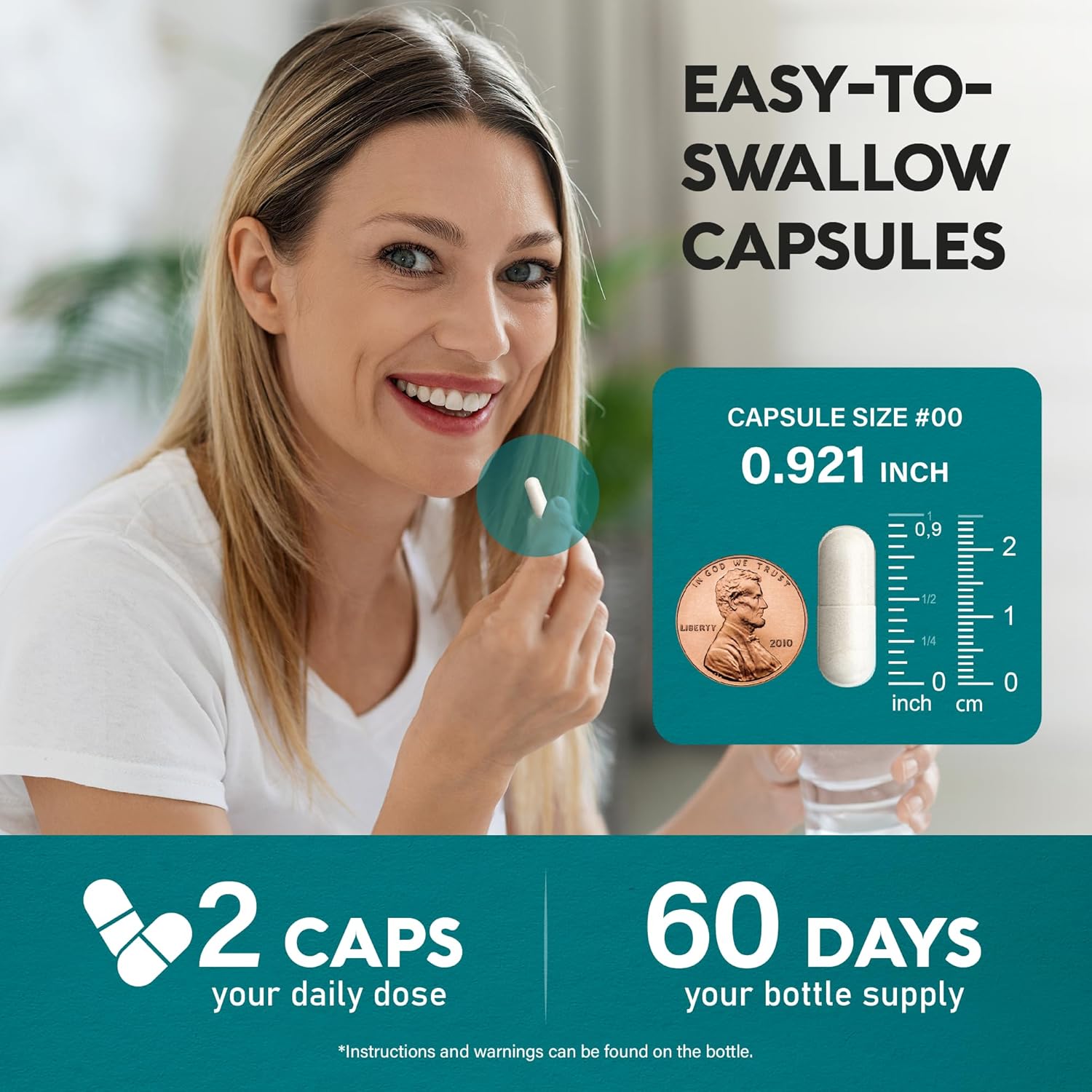 GABA L-Theanine 900 mg - Magnesium | Vitamin B6 - Calm, Sleep, Relaxation & Mood Support - Lab Tested - 750 mg Gamma AminoButyric Acid, 150 mg L-Theanine - Non-Habit Forming, Vegan - 120 Capsules - Image 6