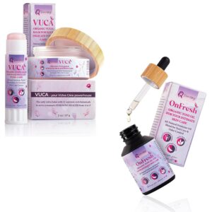 Vulva Balm (2 pcs Bundle: 2 + 0.5 oz); Vulva Cream; Intimate Vulva Moisturizer for Women + Natural Yoni Vulva Oil for Women PH Balance & Dryness (1 fl oz) Sensitive Skin Herbal Moisturizer