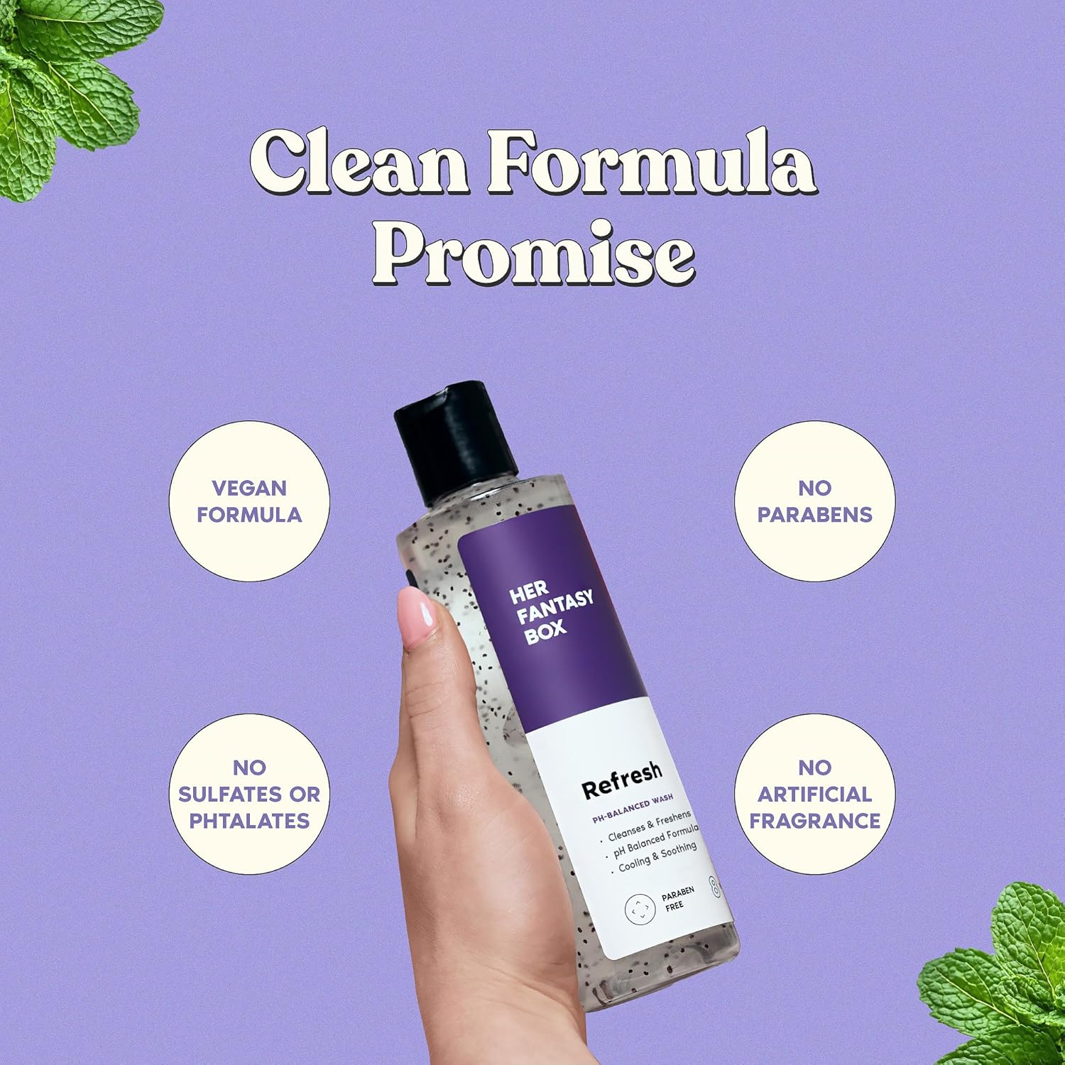 Her Fantasy Box | Refresh pH Balancing Shower Gel - Natural Feminine Hygiene Solution for Gentle Cleansing, Odor Control, and Skin Nourishment - pH-Balanced Formula for All Skin Types (8 oz) - Image 3