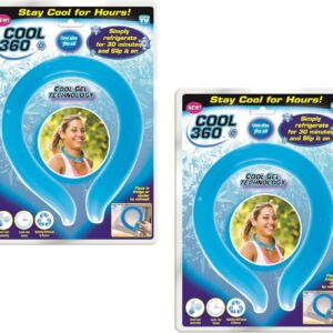 Cool 360 Cooling Neck Wraps for Heat Relief, Set of 2 – Reusable Ice Neck Rings for Hot Weather, Sports, Outdoors, Hot Flashes & Exercise – Great Gift Idea for Active Individuals bu Spark Innovators