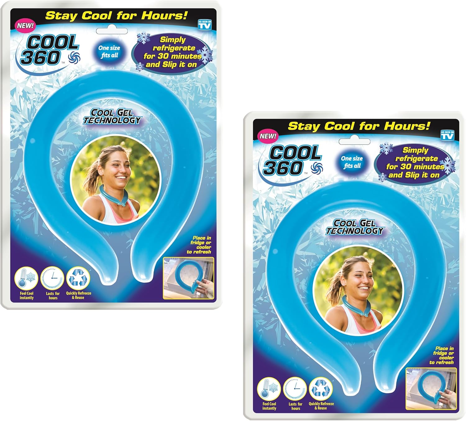 Cool 360 Cooling Neck Wraps for Heat Relief, Set of 2 – Reusable Ice Neck Rings for Hot Weather, Sports, Outdoors, Hot Flashes & Exercise – Great Gift Idea for Active Individuals bu Spark Innovators