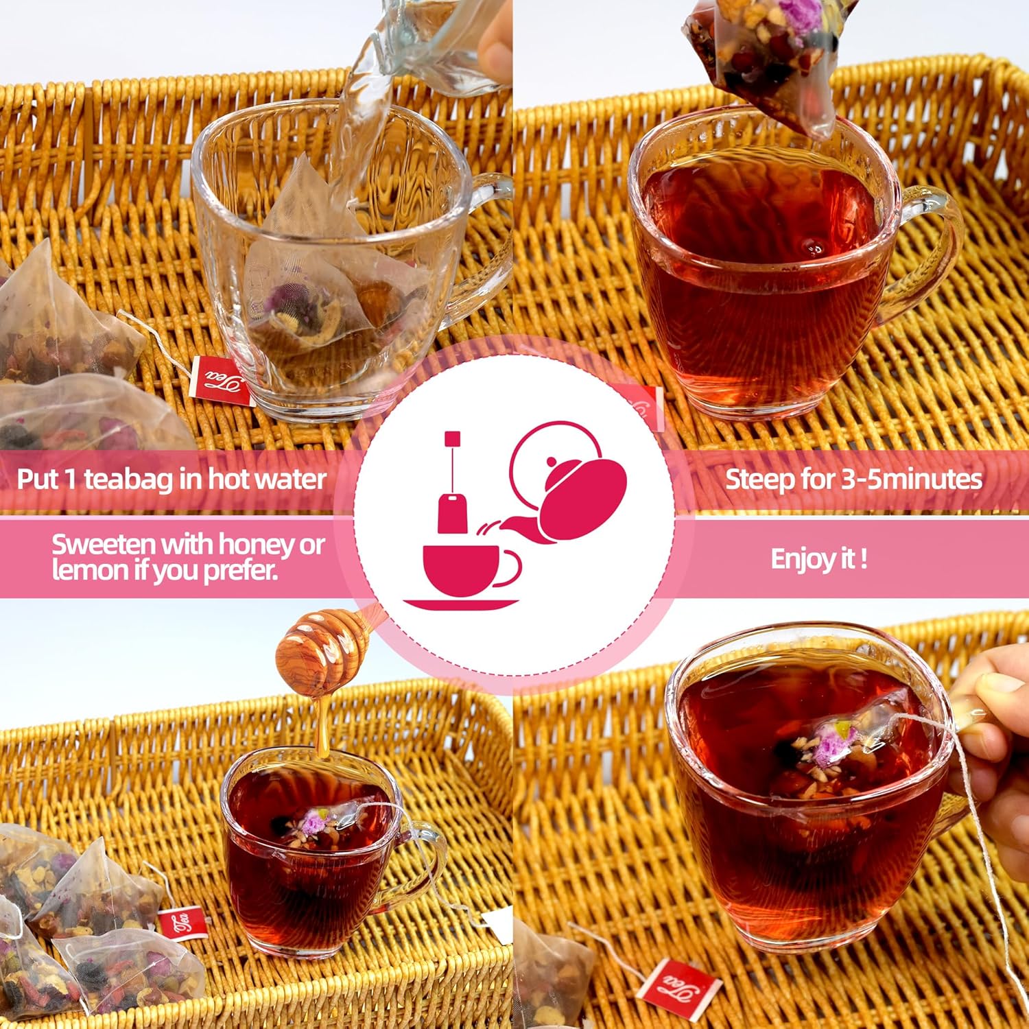 VAEYAE Natural Menopause Support Tea, Herbal Tea for Women Hormone Balance, Menopausal Symptom for Hot Flashes, Night Sweats, Mood Swings, Restful Sleep Teabags - Image 5