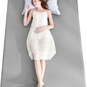 Ailemei Direct Cooling Thin Mattress Pad, King Size Mattress Topper for Hot Sleepers, Deep Pocket Fits 16" Mattresses, Fitted Sheets for Bed, Summer Cooling System, Gray, 76"x80"