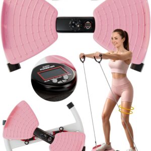 Waist Twister Machine with Smart Digital Counter and Resistance Bands 300 Lbs Capacity, Noiseless Ab Twister Board for Home Exercise, Fitness Equipment Ideal for Women to Burn Belly Fat and Tone Body