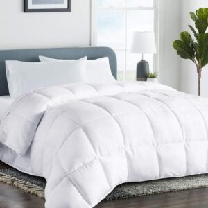 COHOME King Size Cooling Comforter, All-Season Quilted Down Alternative Duvet Insert, Luxury Hotel Breathable GentleSoft Comforter with Anti-Clump Tech & 8 Tab - Reversible - White 90 x 102 inches