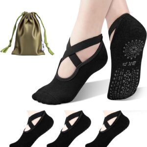 BKP Yoga Socks for Women,Pilates Socks Non Slip Grip Socks Suitable for Ballet,Plasticity,Dance,Home,Training