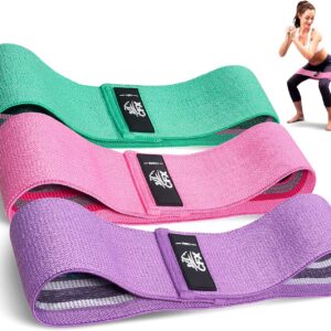 CFX Resistance Bands Set, Exercise Bands with Non-Slip Design for HIPS & Glutes, 3 Levels Workout Bands for Women and Men, Booty Bands for Home Fitness, Yoga, Pilates